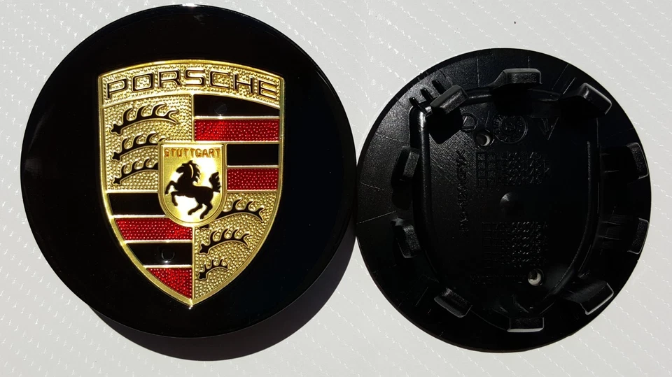 Set Of 4 Porsche Classic Hub Caps 76mm ( 2.99 ") Fits Most OEM Porsche Wheels - Image 3 of 4