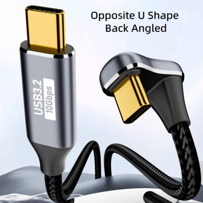 CY USB C Cable USB 3.2 Type C 10Gbps 100W U Shape Angled Extension Data Cable