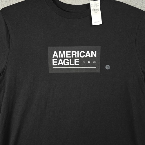 American Eagle Shirt ADULT Medium Black CASUAL Retro Skater MENS NWT - Picture 3 of 10