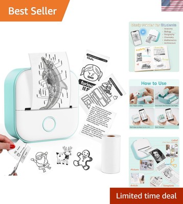 Compact Pocket Sticker Maker - Monochrome & Color Printing, Easy Customization