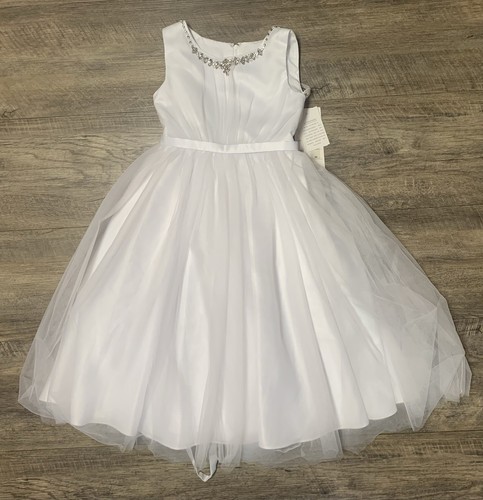 Joan Calabrese weißes Blumenmädchen festliches Kleid - Mädchen Größe 6X - Bild 1 von 7
