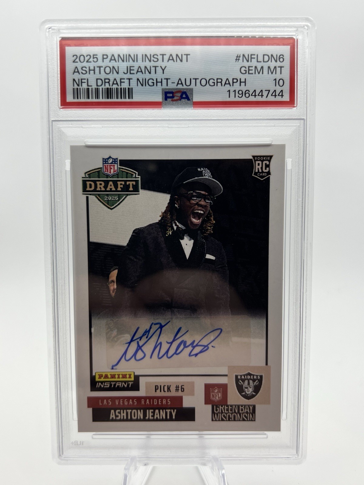 Ashton Jeanty Panini Instant NFL Draft Night #NFLDN6 Autograph