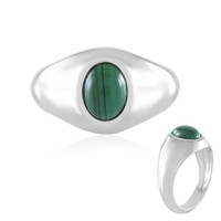 Cavill Ring 1,70Ct Malachit Oval Sterlingsilber Rhodiniert Damen