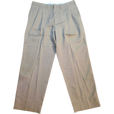 Farah No Wrinkles Easy Care Men's Dress Pants 36x30 Beige Pleated Front Mexico
