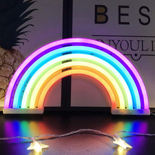 Rainbow Night Light for Kids - LED Rainbow Neon Signs for Wall Decor, Bedroom De