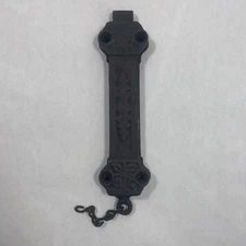 Ornate Victorian Eastlake Cast Iron Door Spring Latch Brass Chain 1890s