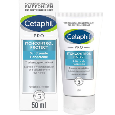 CETAPHIL PRO Itchcontrol Protect Schützende Handcreme, 50Ml, Für Sehr Trockene U