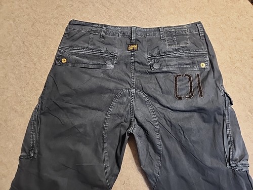 G-Star Raw Cargo Pants Mens washed out Blue CM Rovic Loose Paratroope 34x32 nice - Picture 11 of 17