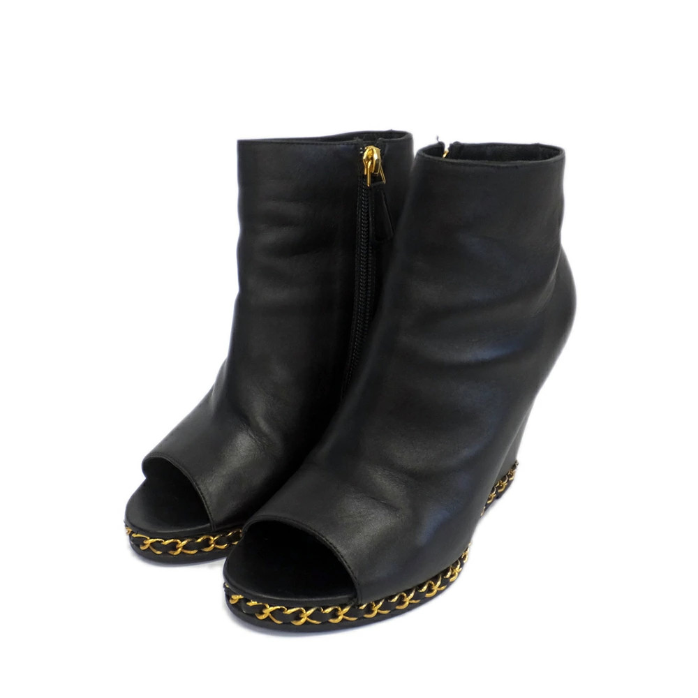 CHANEL short boots Cocomark chain 35C G27782 equivalent women's shoes thumbnail 2