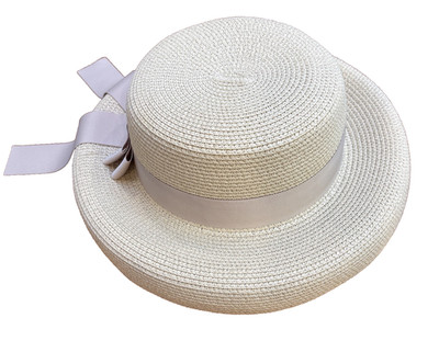 NWOT Women's Woven Round Sun Hat Tan Band OS