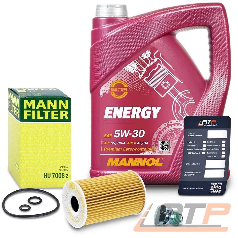 MANN ÖLFILTER + 5l 5W-30 FÜR AUDI A1 A3 SEAT SKODA VW GOLF 6 TOURAN 1.6 2.0 TDI