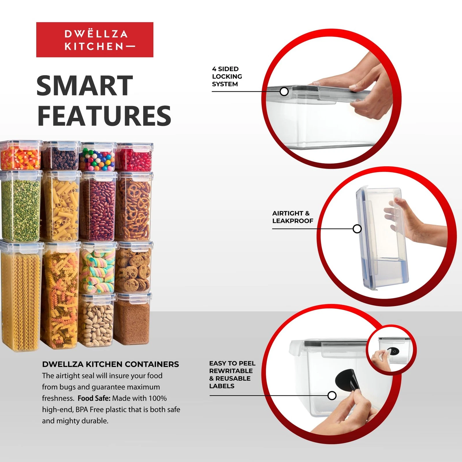 DWELLZA KITCHEN Food Storage Containers - Thumbnail 3