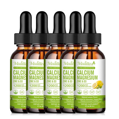 Calcium Magnesium Zinc & Vitamin D3 Plant-Based Liquid Drops Bone Support