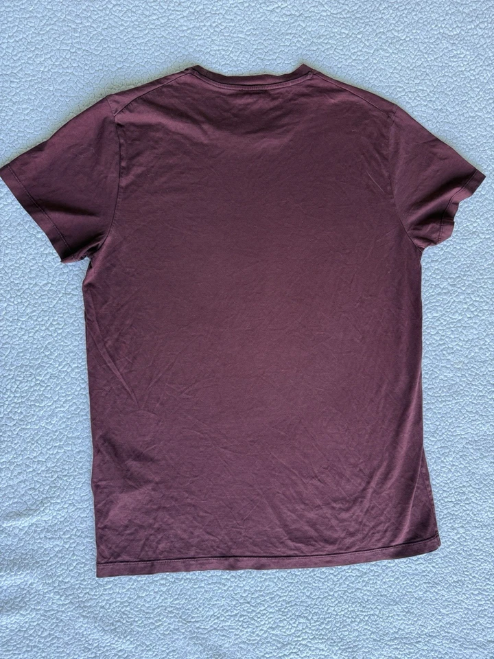 Camiseta Hombre Jil Sander Borgoña 100% Algodón Hecha en Grecia Talla L Foto 4 de 4