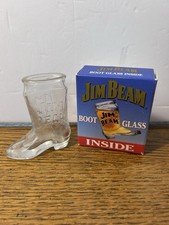 Vintage 1993 Jim Beam Cowboy Boot Shot Glass Bourbon Whiskey 3&rdquo; Open Box Wear