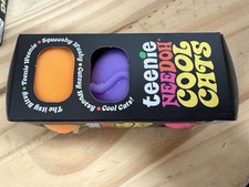 Nee Doh Cool Cats Squeeze Toys Orange Purple Sensory Set 2023 Ages 3-7 Years