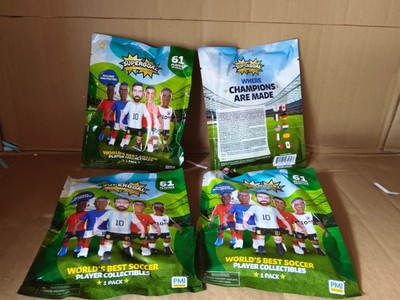 Lot Of 4 Pieces World Cup Supergoal Best Soccer Collectible Figures Blind Bag
