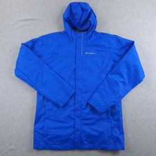 Columbia Jacket Youth Boys XL Blue Omni-Tech Hooded Waterproof Rain Coat Outdoor