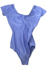 Flexatard 80s GILDA MARX Shiny Purple Leotard Vintage JAZZERCISE AEROBICS size P