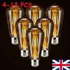 220V  4x Vintage E27 ST64 Filament LED Light Bulb 4W Edison Lamp Warm White US