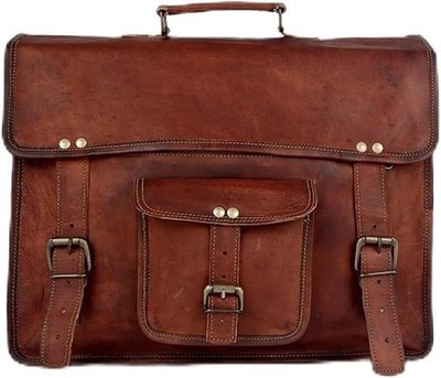 18'' High Performance Leather Bag Briefcase Satchel Mens C...