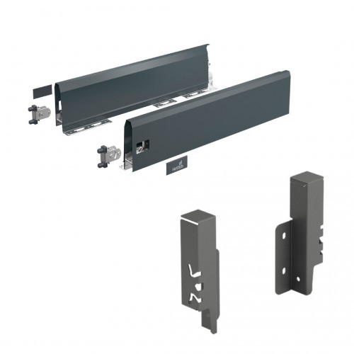 Tiroir de cuisine ArciTech hauteur 126 mm coulissement fluide anthracite