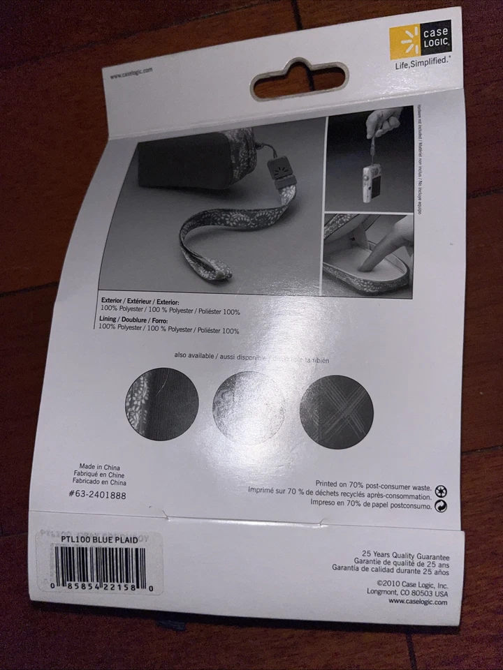 Case Logic Camera Case Blue Plaid With Strap 4.5”x3” Brand New-V!! - Image 3 of 3