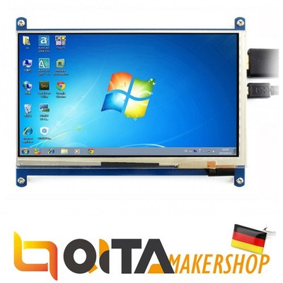 Waveshare 7inch Capacitive Touchscreen LCD Display 1024x600 HDMI for RPi Windows