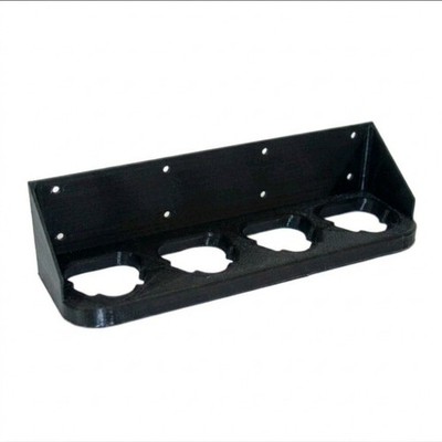 Milwaukee M12 Battery Holder Mount Black Holds 4 Batteries - 3D Printed