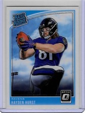 Baltimore Ravens HAYDEN HURST 2018 Donruss Optic RATED ROOKIE Football Card. rookie card picture
