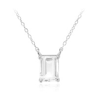 Cavill Silbercollier 1,656Ct WeißEr Topas Oktagon Damen 925 Silber Kette