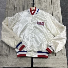 Vintage 80s Swingster Satin Varsity Bomber Jacket USA Size Small Baseball