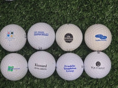 Lot of 8  * Investment & Financial Service Advertising Golf Balls
