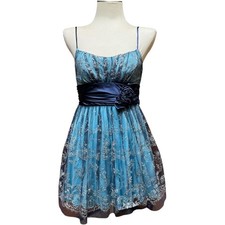 Beata Studio LA Lace Glitter Dress Blue Silver 5