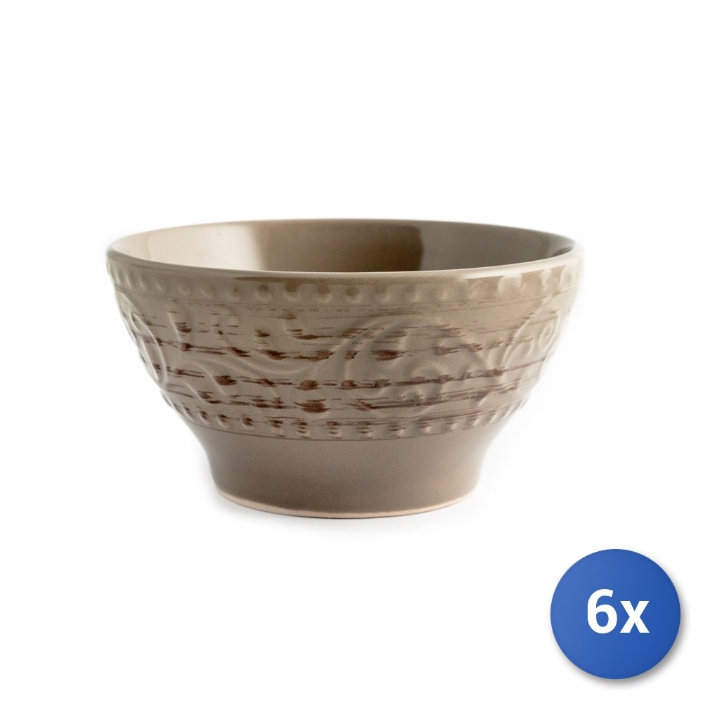 6x H&H Courtyard Pastel Stoneware Bowls, Ø 15Cm