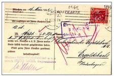 MIN 8 - ALLEMAGNE carte commerciale avec perfor� "H.S." HUGO SACHS, M�nchener 