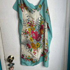 Vintage silk floral bold colors beautiful scarf