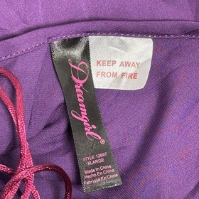 Dreamgirl Lingerie Romper Purple Satin & Lace Corset Lace Up Romantic Sexy XL