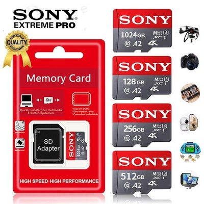 Sony Micro SD Card 128GB 256GB 512GB 1TB U3 A2 Class 10 High Speed Work