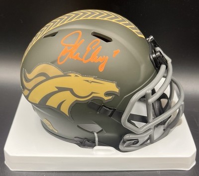 John Elway Signed Autographed Denver Broncos Salute Mini Helmet Beckett BAS