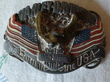 Harley Davidson Vintage 1989 Born In The USA Belt Buckle