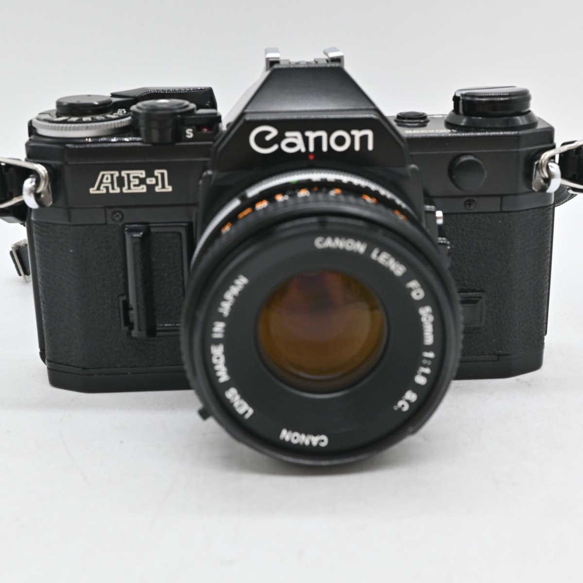 Canon AE-1 SLR Film Camera Black + FD 50mm f/1.8 S.C. Lens
