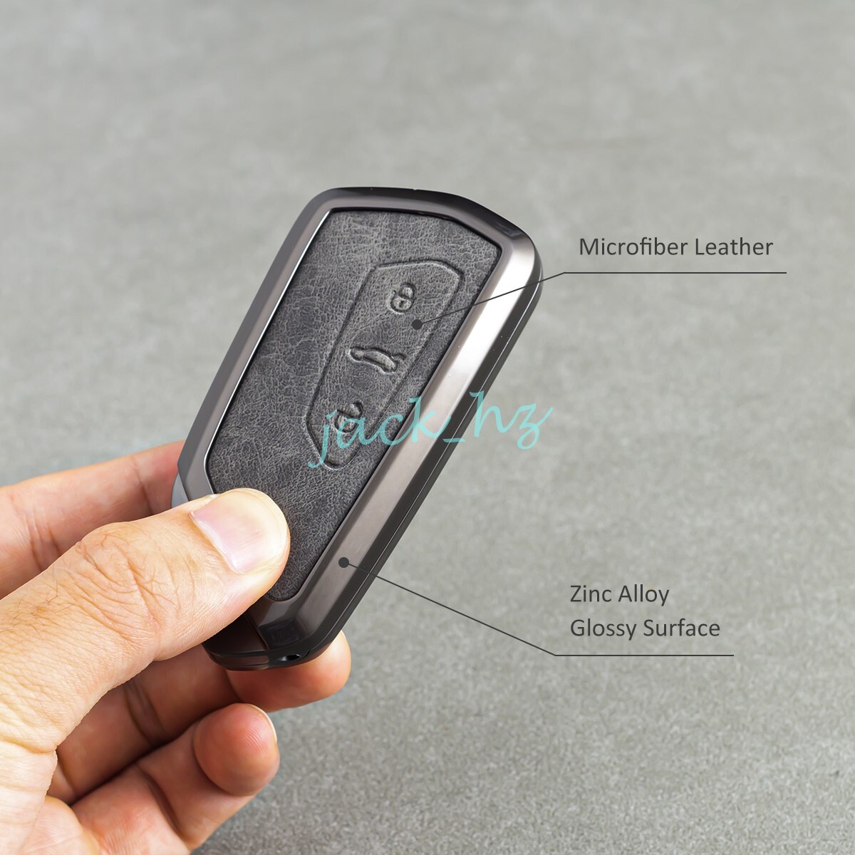Metal Leather Car Key Fob Case Cover Keychain For VW Atlas Golf