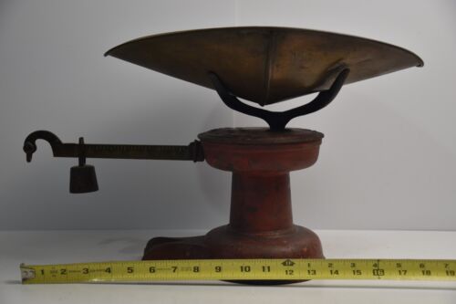 Antique 19th Century Howe Boale Rutland WI Fish Tail Red Cast Iron Scale - Picture 16 of 20