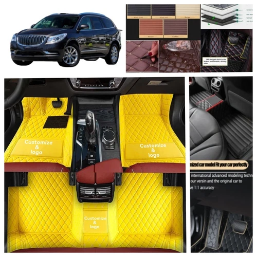 For Buick Enclave 3 Rows 2008-2020 Car Floor Mats Luxury Leather Foot Carpets - Foto 14 di 44