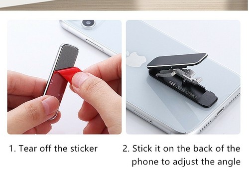 Soporte universal ultra delgado ajustable de aluminio portátil para teléfono celular - Imagen 8 de 15