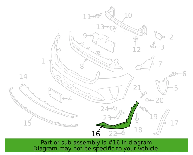 ⭐GENUINE⭐ Front Bumper Lower Molding RIGHT for 2019-2020 Kia Sorento 86586C5500 - Image 3 of 4