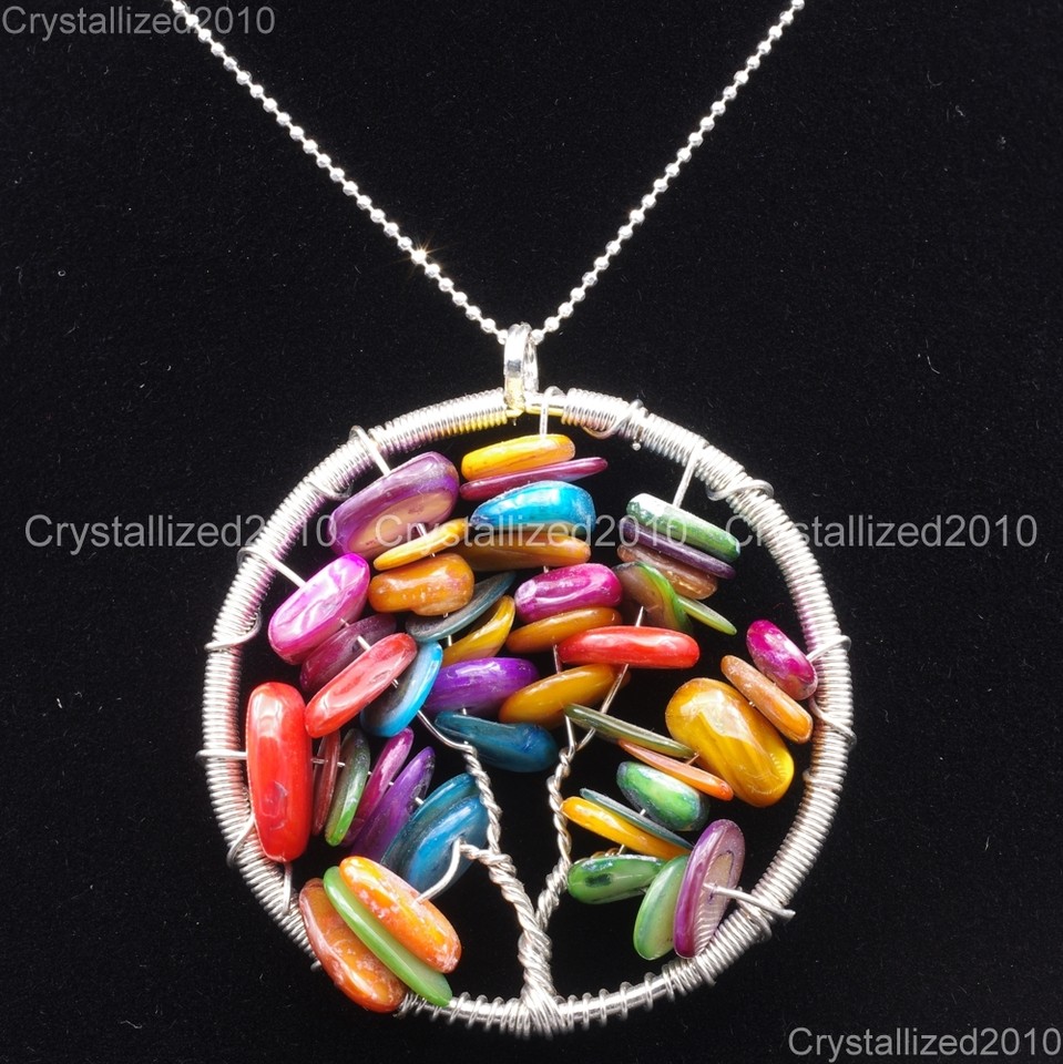 Golden Gemstone Natural Stone Chips 7 Chakra Tree Of Life Pendant At ₹ 230/piece In Khambhat - Foto 5