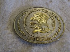 Vintage North American Hunting Club Life Member Large Belt Buckle