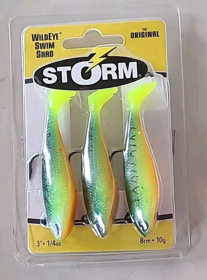 Storm Fishing Lure WSS03FT WildEye Swim Shad 3" Shad 3" 1/4 oz Firetiger